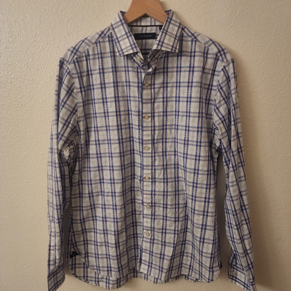 7 Diamonds Fit Summer Wind Plaid Button-down Shirt Mens sz Large - Picture 1 of 7